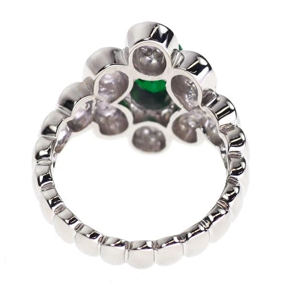 PT900 GARNET DIAMOND RING - 2