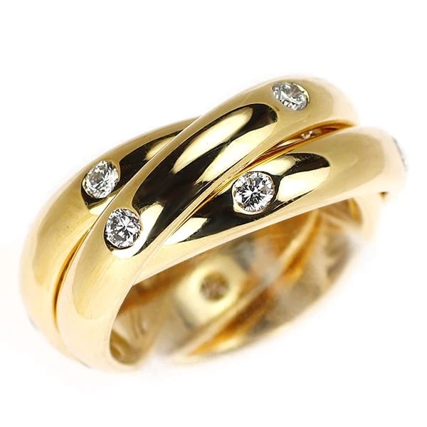CARTIER K18YG DIAMOND RING: Cartier K18YG Diamond Ring Brand: Cartier Type: rings Material: K18YG, Main Stone/Creation Natural Color: Yellow Gold Size: US 4.5 Accessories: None Accessories Notice: When purchasing pre