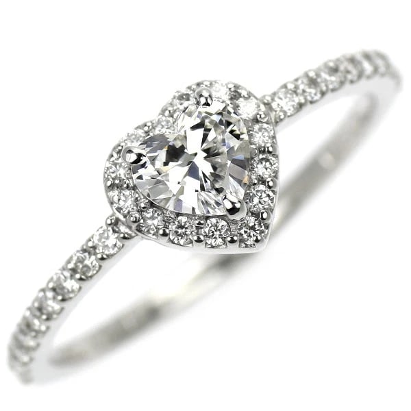 PT950 HEART SHAPE DIAMOND RING: Pt950 Heart Shape Diamond Ring Brand: None Type: rings Material: Pt950, Main Stone/Creation Natural Color: Silver Size: 5.25US Accessories: None Accessories Notice: When purchasing pre-owned goods,