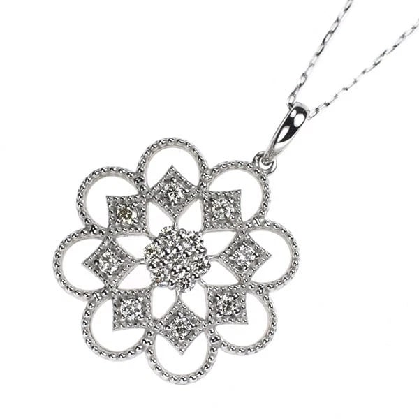 PT900 DIAMOND PENDANT NECKLACE: Pt900 diamond pendant necklace Brand: None Type: pendant necklace Material: Pt900, Main Stone/Creation Natural Color: Silver Size: Necklace: Chain Length40cm Accessories: None Accessories Notice: