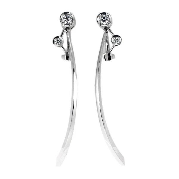 TOMOKO KOTERA K18WG/K14WG DIAMOND EARRINGS: Tomoko Kotera K18WG/K14WG diamond earrings Brand: None Type: earring Material: K18WG/K14WG, Main Stone/Creation Natural Color: WHite Gold Size: Length/Width/Diameter (CM) 42.3 Accessories: None