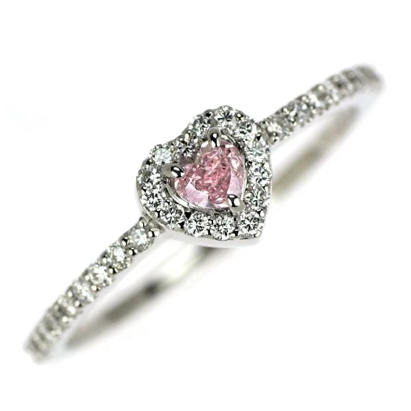 PT950 HEART SHAPE NATURAL INTENSE PINK DIAMOND RING: Pt950 Heart Shape Natural Intense Pink Diamond Ring Brand: None Type: rings Material: Pt950, Main Stone/Creation Natural Color: Silver Size: US 6 Accessories: None Accessories Notice: When