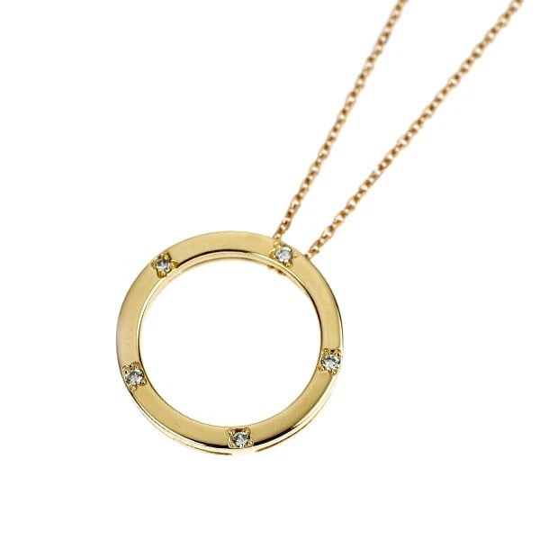 K18YG/PG DIAMOND PENDANT NECKLACE: K18YG/PG Diamond Pendant Necklace Brand: None Type: pendant necklace Material: K18YG/PG, Main Stone/Creation Natural Color: YG,PG Size: Necklace: Chain Length?45.5cm Accessories: None Acce