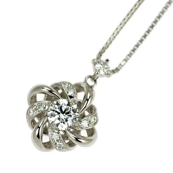 PT900/ PT850 DIAMOND PENDANT NECKLACE: Pt900/ Pt850 Diamond Pendant Necklace Brand: None Type: pendant necklace Material: Pt900/ Pt850, Main Stone/Creation Natural Color: Silver Size: Necklace: Chain Length?45cm Accessories: None <