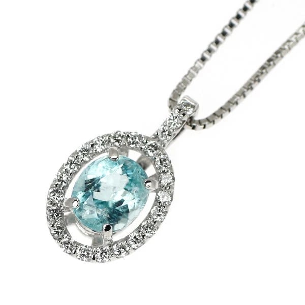PT900/ PT850 GRANDIDIERITE DIAMOND PENDANT NECKLACE: Pt900/ Pt850 Grandidierite Diamond Pendant Necklace Brand: None Type: pendant necklace Material: Pt900/ Pt850, Main Stone/Creation Natural Color: Silver Size: Necklace: Chain Length?45cm Accessori