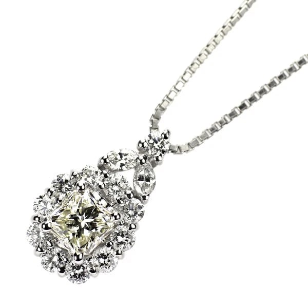 PT900/ PT850 DIAMOND PENDANT NECKLAC: Pt900/ Pt850 Diamond Pendant Necklac Brand: None Type: pendant necklace Material: Pt900/ Pt850, Main Stone/Creation Natural Color: Silver Size: Necklace: Chain Length ?45cm Accessories: None