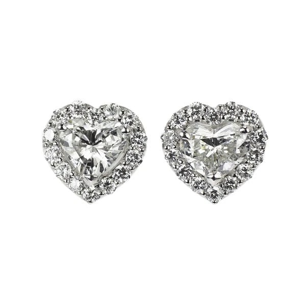 PT950/ PT900 HEART SHAPE DIAMOND EARRINGS: Pt950/ Pt900 Heart Shape Diamond Earrings Brand: None Type: piercing Material: Pt950/ Pt900, Main Stone/Creation Natural Color: Silver Size: Length/Width/Diameter (CM) 7.7 Accessories: None