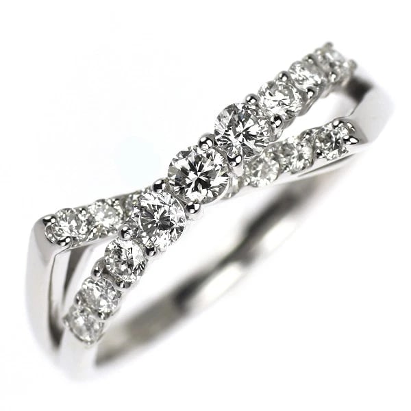 K18WG DIAMOND RING: K18WG diamond ring Brand: None Type: rings Material: K18WG, Main Stone/Creation Natural Color: WHITE GOLD Size: 6US Accessories: None Accessories Notice: When purchasing pre-owned goods, p