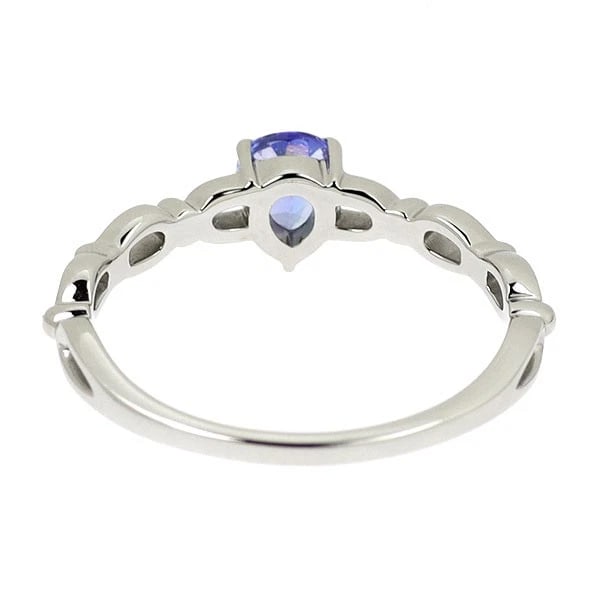 PT900 PEAR SHAPE TANZANITE RING - 2