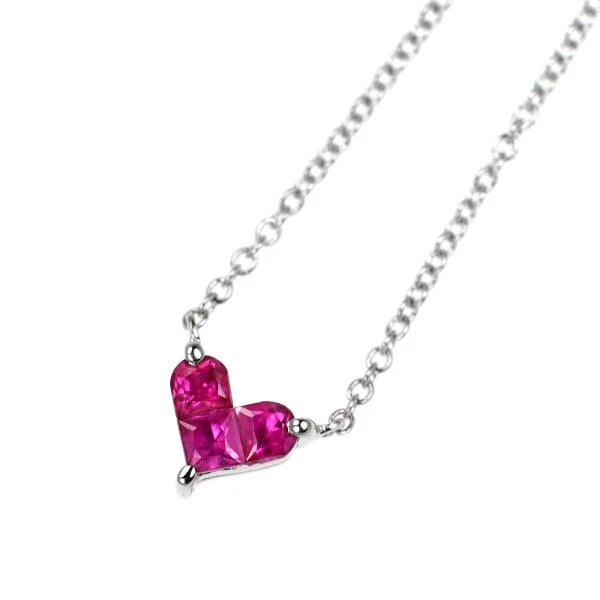 STAR JEWELRY K18WG RUBY PENDANT NECKLACE: Star Jewelry K18WG Ruby Pendant Necklace Brand: star jewelry Type: pendant necklace Material: K18WG, Main Stone/Creation ruby Color: WHITE GOLD Size: Necklace: Chain Length 41cm Accessories: None