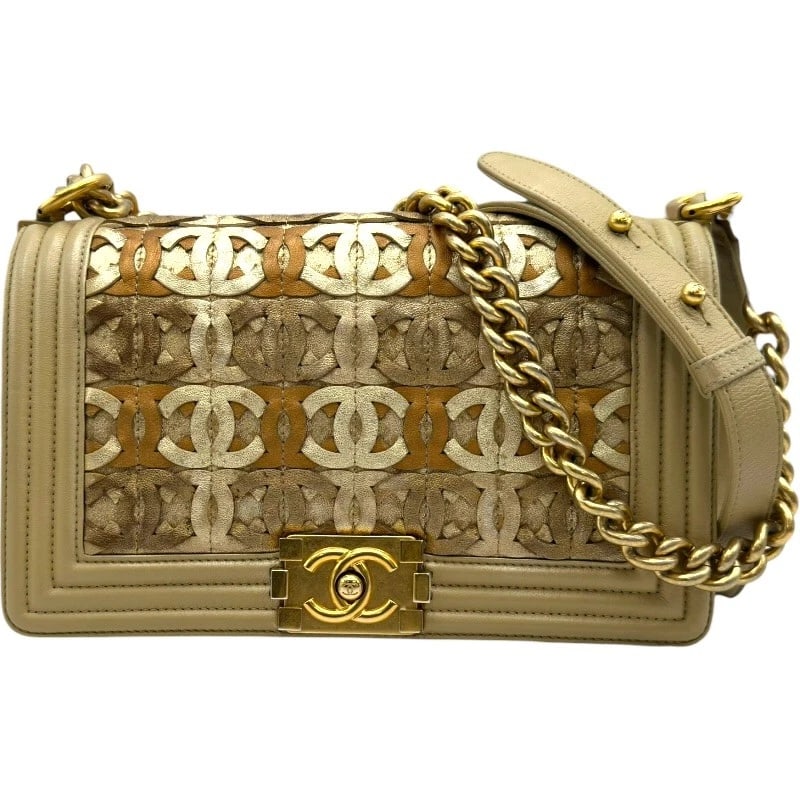 CHANEL BOY CHANEL 25 SHOULDER BAG: CHANEL Boy Chanel 25 Shoulder Bag Brand: CHANEL Type: Shoulder Bag Material: Calfskin Color: Gold Hardware Size: W25cm x H15cmx D7cm W9.8 x H5.9x D2.8inch Accessories: None Accessories Not