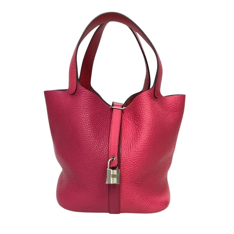 HERMES PICOTAN LOCK MM KAZAK TOTE BAG: HERMES Picotan Lock MM Kazak Tote Bag Brand: HERMES Type: Tote Bag Material: Taurillon Clemence Color: Rose Mexico Rose Extreme Rouge Coeur Size: W23cm x H21cmx D17.5cm W9.1 x H8.3x D6.9inch Acces