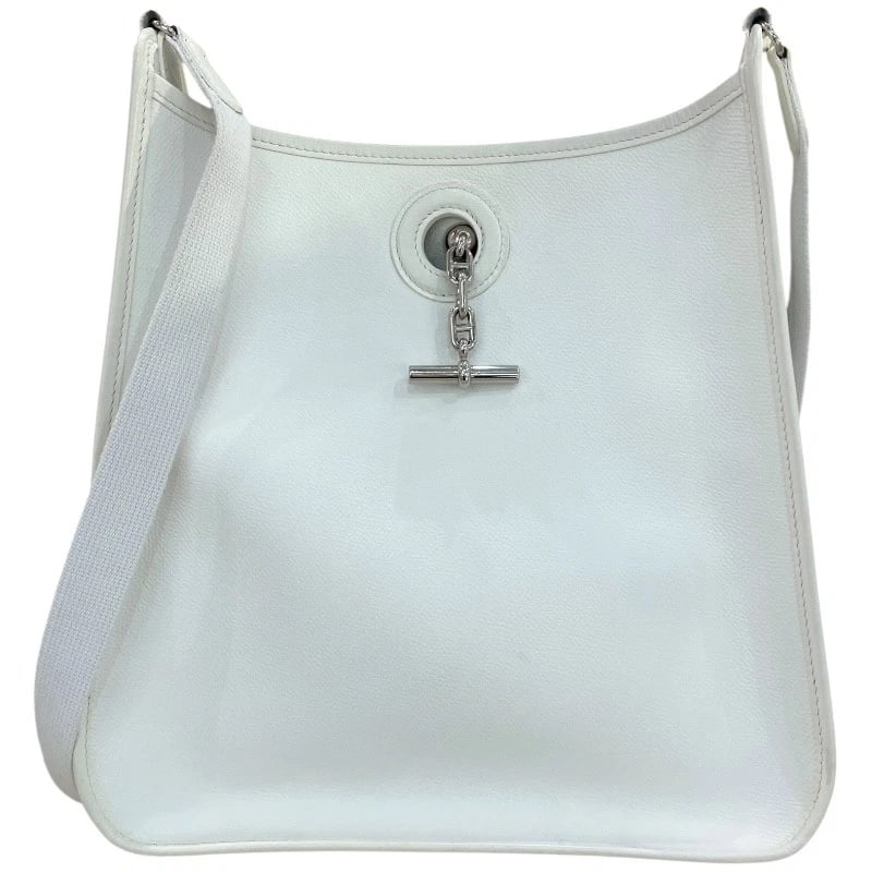 HERMES VESPA PM SHOULDER BAG: HERMES Vespa PM Shoulder Bag Brand: HERMES Type: Shoulder Bag Material: Epsom Color: White SilverHardware Size: W26cm x H32cmx D8.2cm W10.2 x H12.6x D3.2inch Accessories: None Accessories