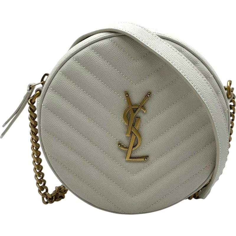 SAINT LAURENT CASSANDRA CHAIN SHOULDER BAG: SAINT LAURENT Cassandra Chain Shoulder Bag Brand: SAINT LAURENT Type: Shoulder Bag Material: caviar Color: Ivory Size: W16.5cm x H16cmx D4.5cm W6.5 x H6.3x D1.8inch Accessories: None Acces