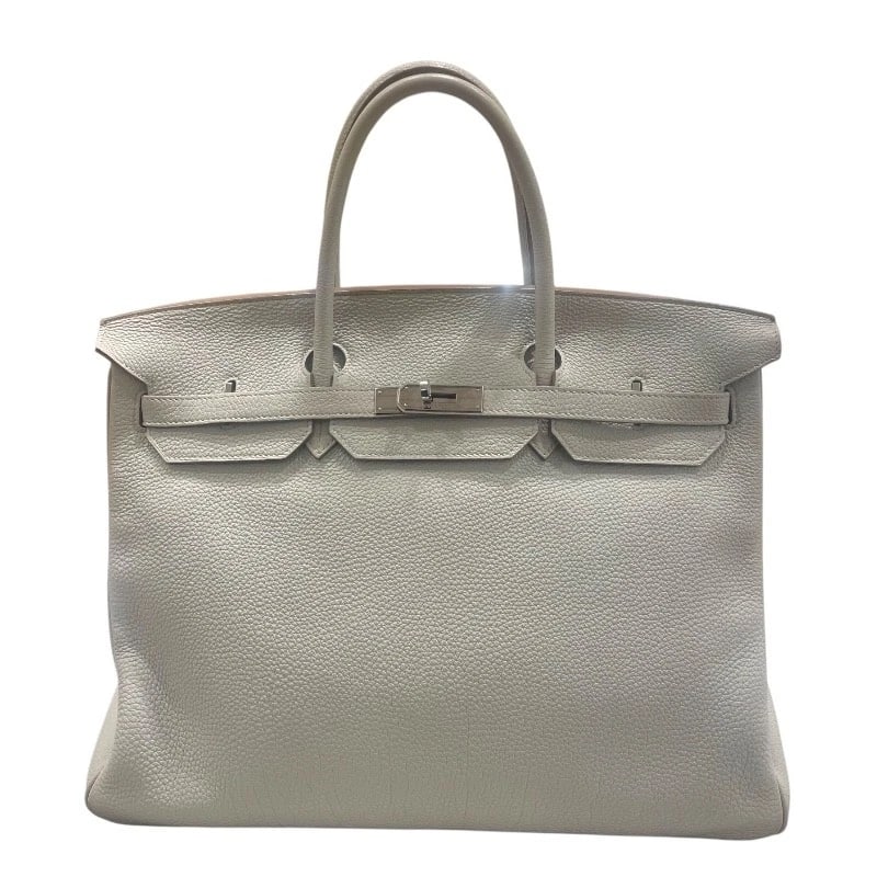 HERMES BIRKIN 40 HANDBAG: HERMES Birkin 40 Handbag Brand: HERMES Type: Handbag Material: Togo Color: pearl gray SilverHardware Size: W40cm x H27cmx D20cm W15.7 x H10.6x D7.9inch Accessories: None Accessories Notice