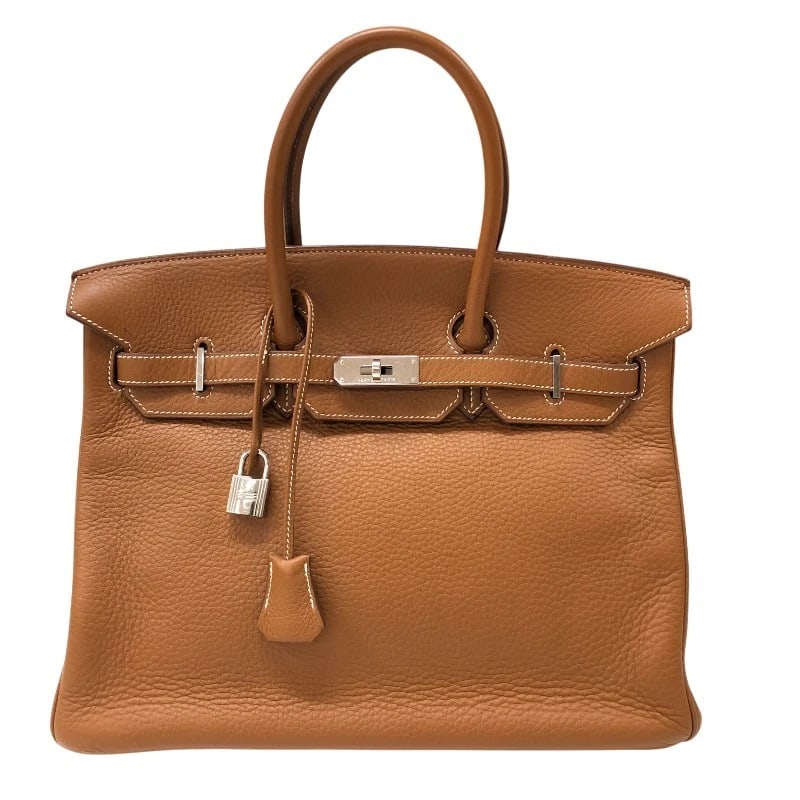 HERMES BIRKIN 35 HANDBAG: HERMES Birkin 35 Handbag Brand: HERMES Type: Handbag Material: Togo Color: Gold SilverHardware Size: W35cm x H28cmx D19cm W13.8 x H11.0x D7.5inch Accessories: None Accessories Notice: When