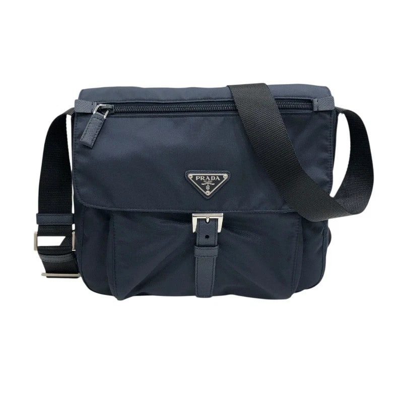 PRADA NYLON SHOULDER BAG SHOULDER BAG: PRADA Nylon Shoulder Bag Shoulder Bag Brand: PRADA Type: Shoulder Bag Material: Nylon Color: Navy Silver Hardware Size: W26cm x H20cmx D9cmW10.2 x H7.9x D3.5inch Accessories: None Accessor