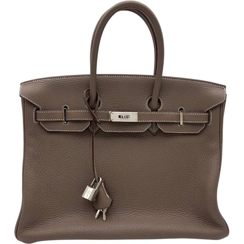 HERMES BIRKIN 35 HANDBAG: HERMES Birkin 35 Handbag Brand: HERMES Type: Handbag Material: Taurillon Clemence Color: Etop SilverHardware Size: W35cm x H27cmx D18cm W13.8 x H10.6x D7.1inch Accessories: None Accessorie