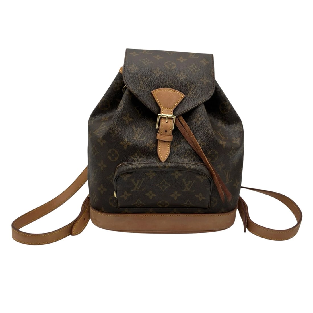 LOUIS VUITTON MONTSOURISMM BACKPACK: LOUIS VUITTON MontsourisMM Backpack Brand: LOUIS VUITTON Type: Backpack Â· Daypack Material: Monogram Color: Brown Gold Hardware Size: W25cm x H30cmx D11cm W9.8 x H11.8x D4.3inch Accessories: None
