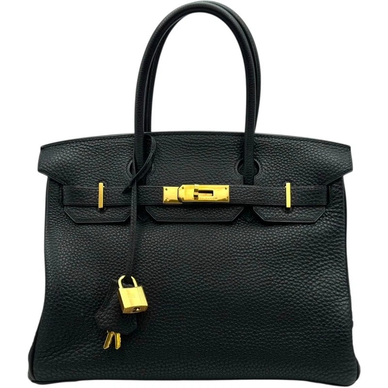HERMES BIRKIN 30 HANDBAG: HERMES Birkin 30 Handbag Brand: HERMES Type: Handbag Material: Taurillon Clemence Color: Black Gold Hardware Size: W30cm x H22cmx D16cm W11.8 x H8.7x D6.3inch Accessories: None Accessories