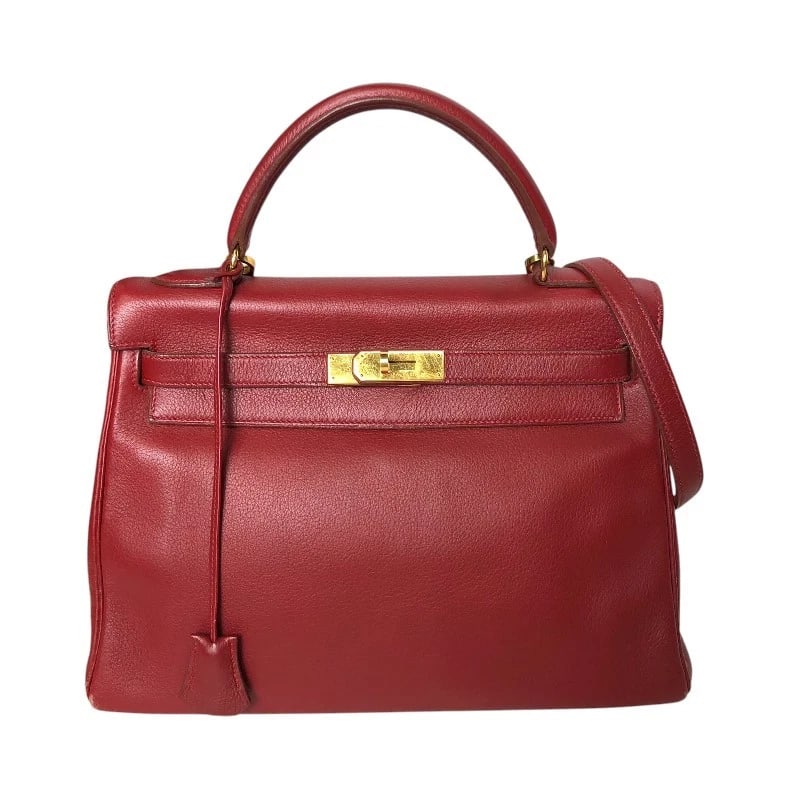 HERMES KELLY 32 OUTSIDE STITCHING HANDBAG: HERMES Kelly 32 Outside stitching Handbag Brand: HERMES Type: Handbag Material: Vogarribar Color: Rouge Viff Gold Hardware Size: W32.5cm x H22cmx D10cm W12.8 x H8.7x D3.9inch Accessories: None