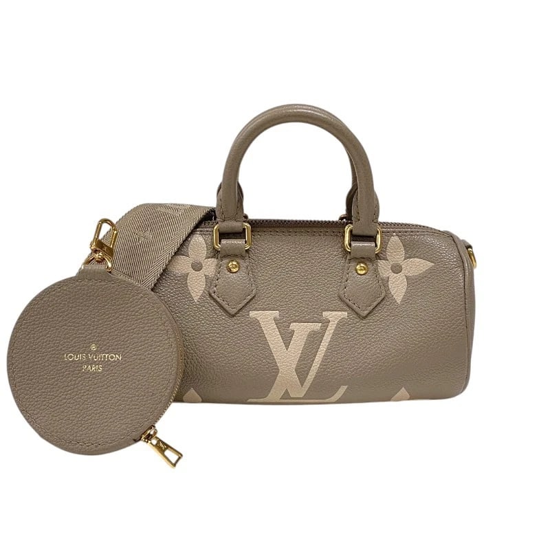 LOUIS VUITTON PAPILLON BB SHOULDER BAG: LOUIS VUITTON Papillon BB Shoulder Bag Brand: LOUIS VUITTON Type: Shoulder Bag Material: Bicolor Monogram Empreinte Color: Tourtelle Cream Gold Hardware Size: W20cm x H10cmx D10cm W7.9 x H3.9x D3.9inc
