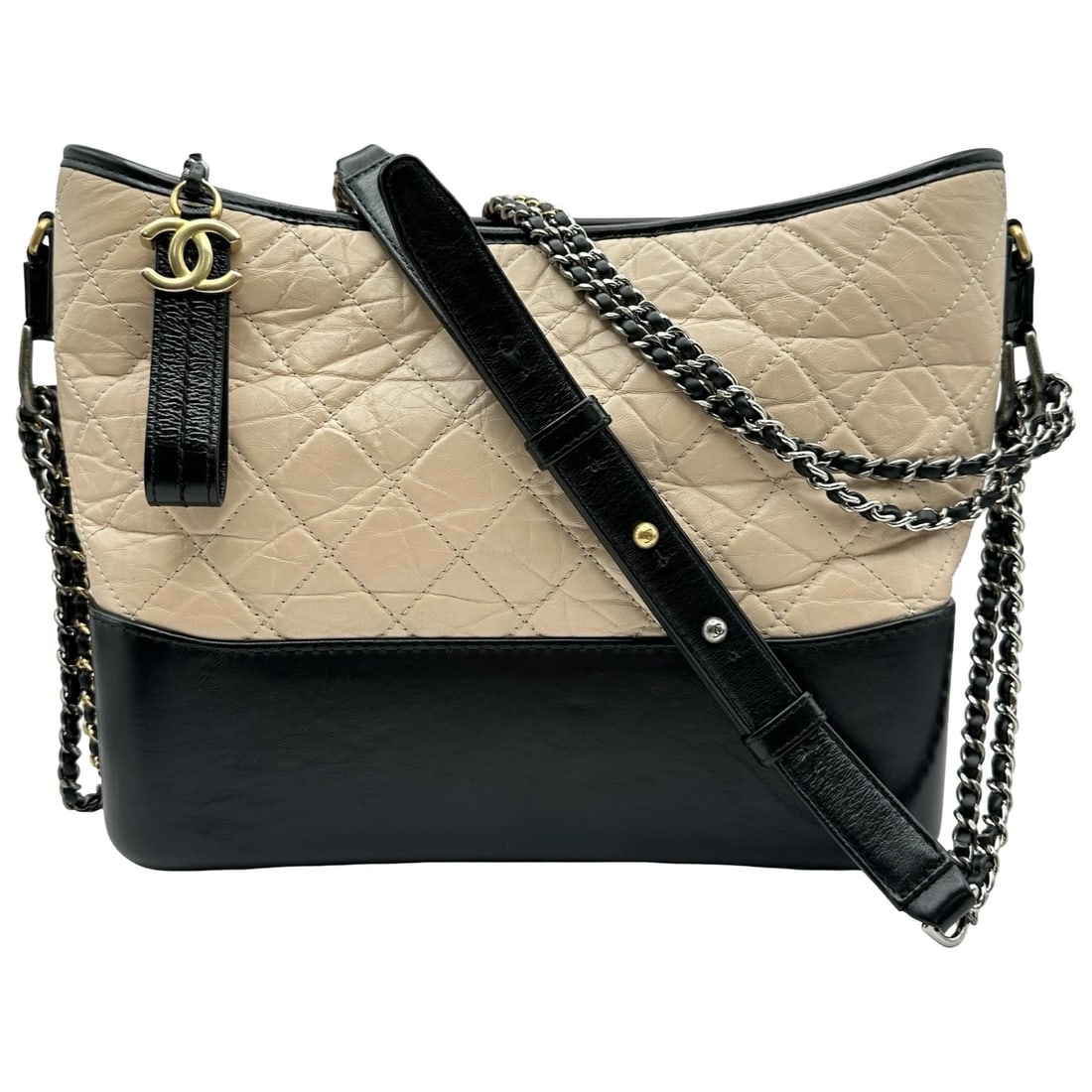 CHANEL GABRIEL DOUBORAJ SHOULDER BAG: CHANEL Gabriel Douboraj Shoulder Bag Brand: CHANEL Type: Shoulder Bag Material: Lamb/Calfskin Color: black Size: W30cm x H21cmx D7cm W11.8 x H8.3x D2.8inch Accessories: None Accessories No