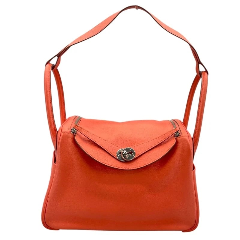 HERMES LINDY 30 SHOULDER BAG: HERMES Lindy 30 Shoulder Bag Brand: HERMES Type: Shoulder Bag Material: Evercolor Color: Flamingo SVHardware Size: W30cm x H21cmx D15cm W11.8 x H8.3x D5.9inch Accessories: None Accessories