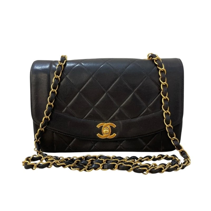 CHANEL DIANA 22 SHOULDER BAG: CHANEL Diana 22 Shoulder Bag Brand: CHANEL Type: Shoulder Bag Material: lambskin Color: Gold Hardware Size: W22cm x H15cmx D7cmW8.7 x H5.9x D2.8inch Accessories: None Accessories Notice: W