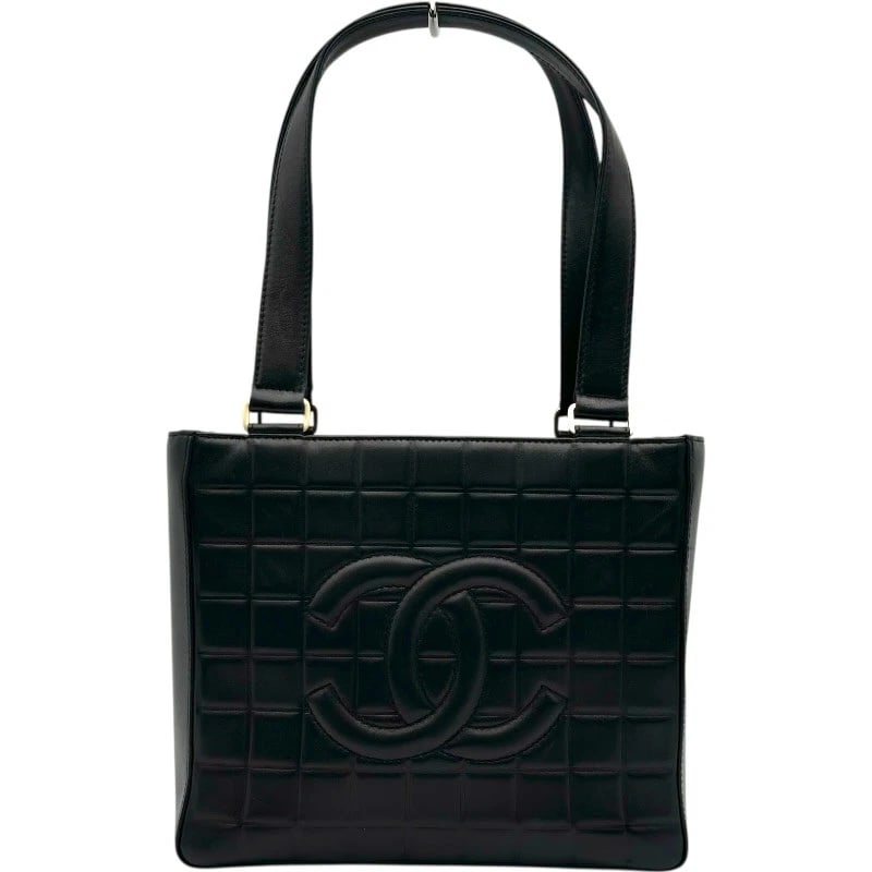 CHANEL CHOCOLATE BAR TOTE BAG HANDBAG: CHANEL Chocolate bar Tote Bag Handbag Brand: CHANEL Type: Handbag Material: lambskin Color: Black Gold Hardware Size: W24cm x H21cmx D8cm W9.4 x H8.3x D3.1inch Accessories: None Accessories Notice: