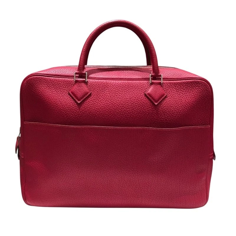HERMES PLUM DOG 38 HANDBAG: HERMES plum dog 38 Handbag Brand: HERMES Type: Handbag Material: Fjord Color: Rouge vif xSVHardware Size: W38cm x H28cmx D8cmW15.0 x H11.0x D3.1inch Accessories: None Accessories Notice: When