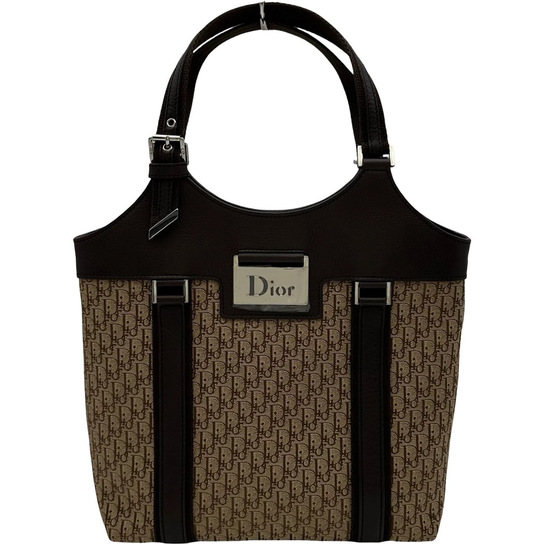 CHRISTIAN DIOR TROTTER STREET CHIC HANDBAG: Christian Dior Trotter Street Chic Handbag Brand: Christian Dior Type: Handbag Material: canvas Color: Brown Size: W31.5cm x H30cmx D10.5cm W12.4 x H11.8x D4.1inch Accessories: None Access