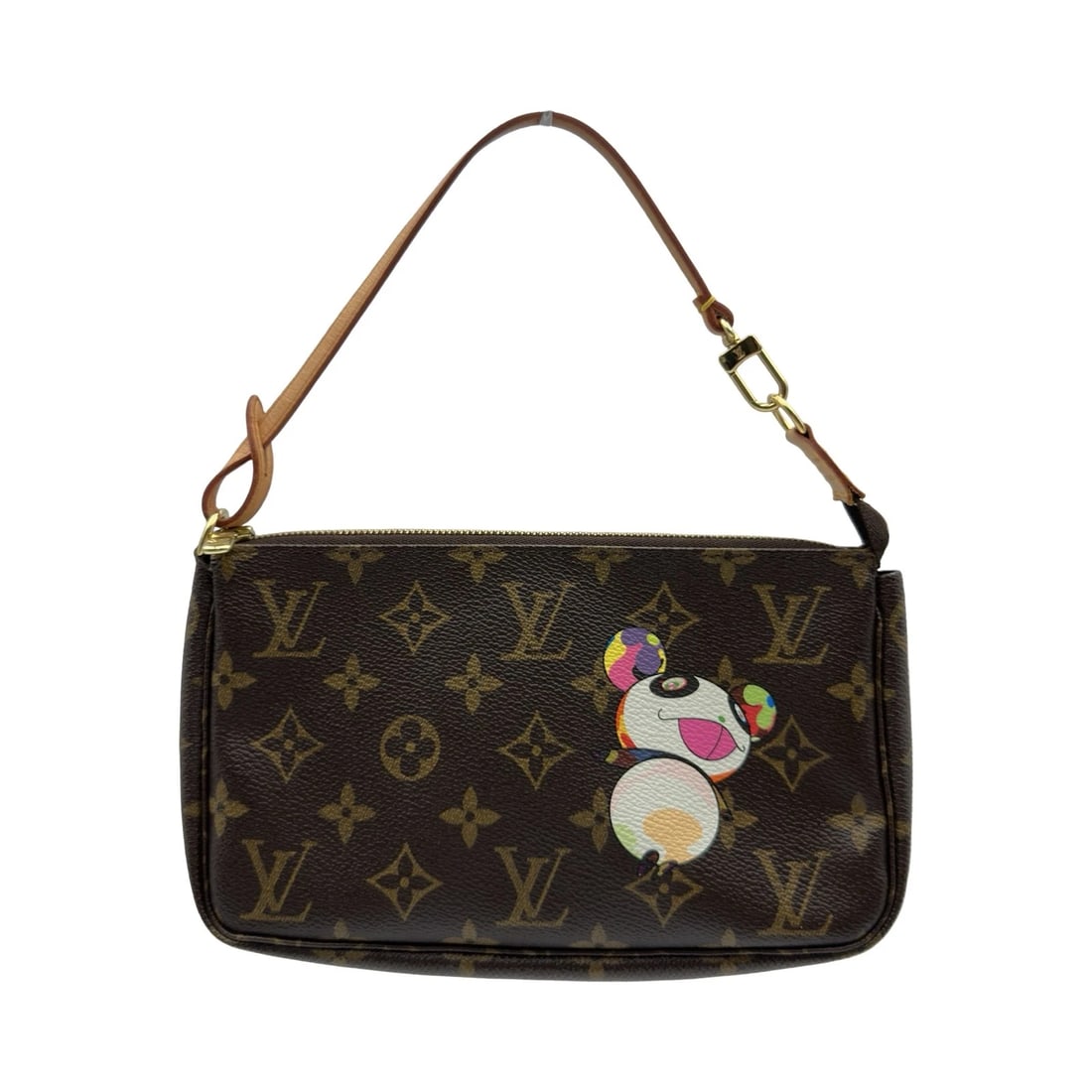 LOUIS VUITTON POCHETTE ACCESSOIRES SHOULDER BAG: LOUIS VUITTON Pochette Accessoires Shoulder Bag Brand: LOUIS VUITTON Type: Shoulder Bag Material: Monogram Panda Canvas Color: Brown Size: W21cm x H13cmx D3.5cm W8.3 x H5.1x D1.4inch Accessories: