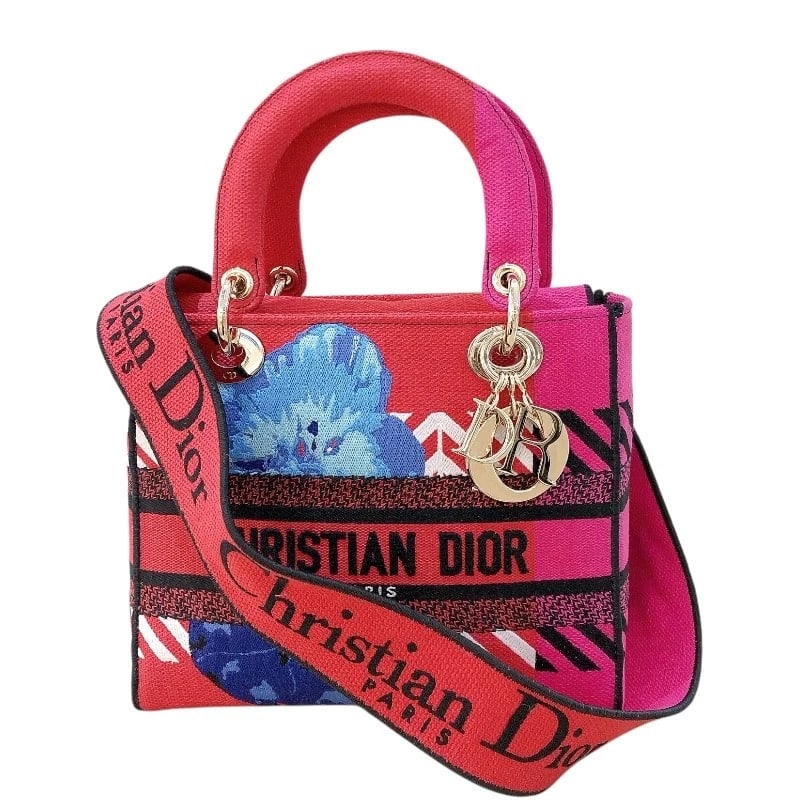 CHRISTIAN DIOR LADY DELIGHT MEDIUM HANDBAG: Christian Dior Lady Delight Medium Handbag Brand: Christian Dior Type: Handbag Material: Jacquard Color: Red Size: W24cm x H20cmx D12cm W9.4 x H7.9x D4.7inch Accessories: None Accessories