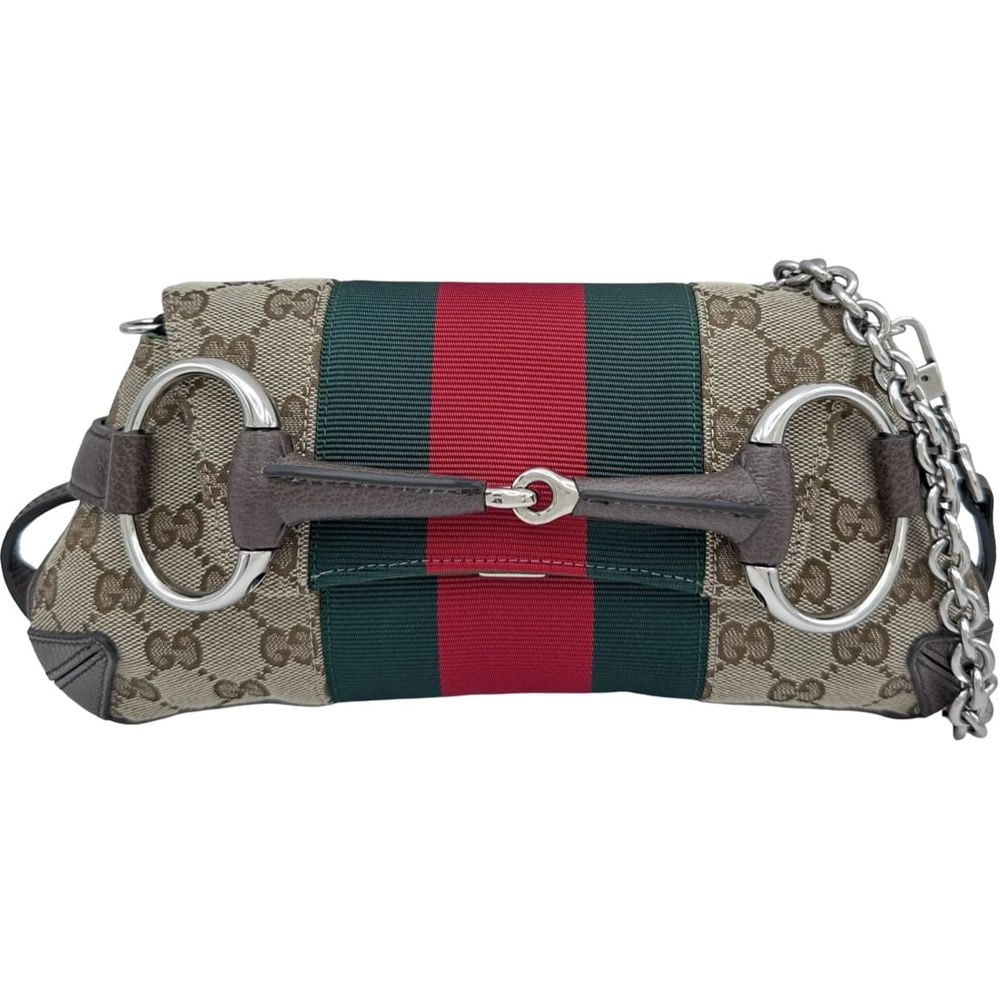 GUCCI HORSEBIT GG CANVAS 2-WAY SHOULDER SHOULDER BAG: GUCCI Horsebit GG Canvas 2-Way Shoulder Shoulder Bag Brand: GUCCI Type: Shoulder Bag Material: GG canvas / leather Color: Brown Size: W27cm x H13cmx D4cm W10.6 x H5.1x D1.6inch Accessories: None <
