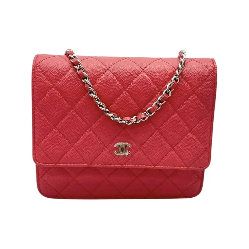 CHANEL MATRASSE CHAIN SHOULDER BAG: CHANEL Matrasse Chain Shoulder Bag Brand: CHANEL Type: Shoulder Bag Material: Caviar skin Color: Pink SilverHardware Size: W17cm x H14.5cmx D3.5cm W6.7 x H5.7x D1.4inch Accessories: None A