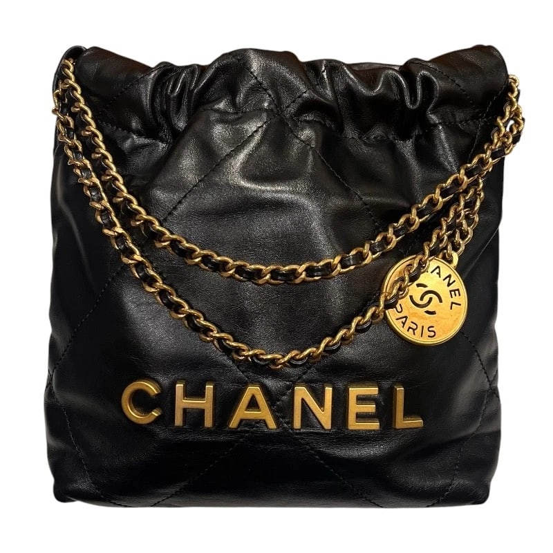 CHANEL CHANEL22 MINI BAG SHOULDER BAG: CHANEL CHANEL22 Mini Bag Shoulder Bag Brand: CHANEL Type: Shoulder Bag Material: shiny calf Color: Gold Hardware Size: W22cm x H19cmx D7cm W8.7 x H7.5x D2.8inch Accessories: None Accessori