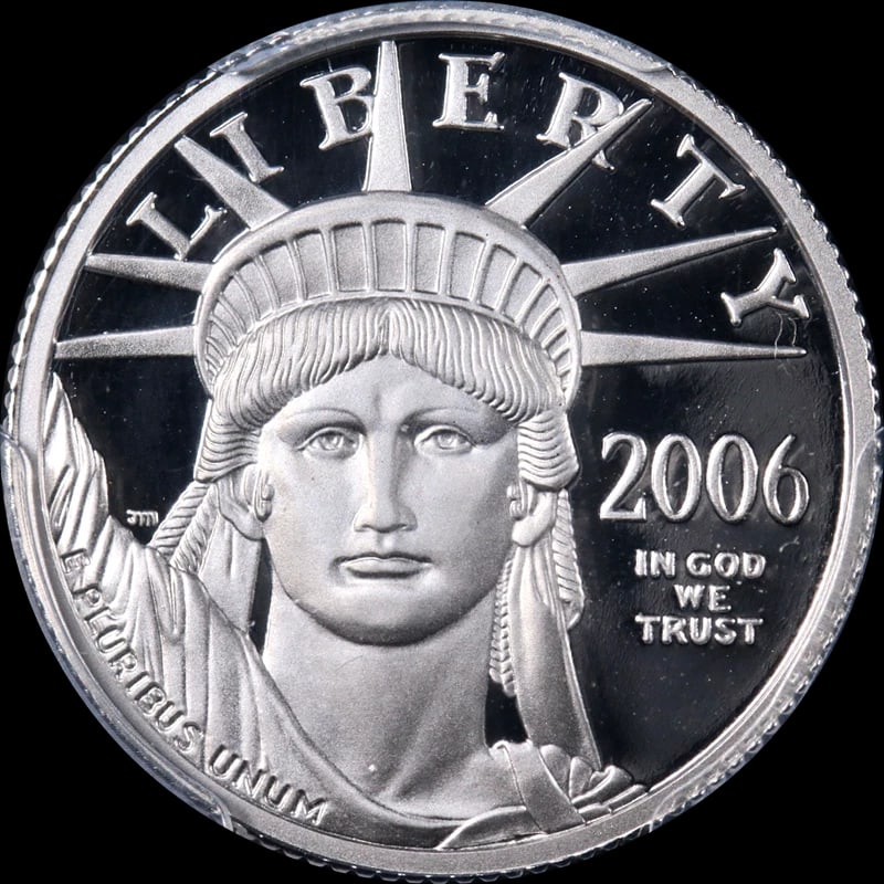 2006-W PLATINUM AMERICAN EAGLE $25: 2006-W Platinum American Eagle $25 Year: 2006 Fineness: 0.9995 Composition: Platinum Denomination: $25 Country of Origin: United States Accessories: None Accessories Notice: When purchasing pre-owned