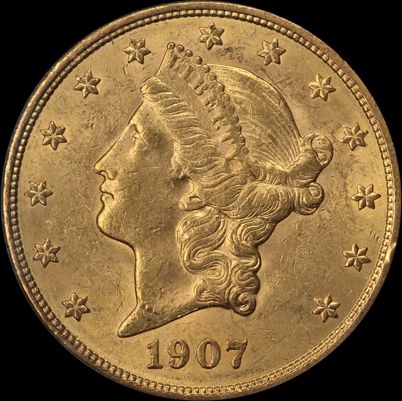 1907-P LIBERTY GOLD $20: 1907-P Liberty Gold $20 Year: 1907 Fineness: 0.9 Composition: Gold Denomination: $20 Country of Origin: United States Accessories: None Accessories Notice: When purchasing pre-owned goods, please