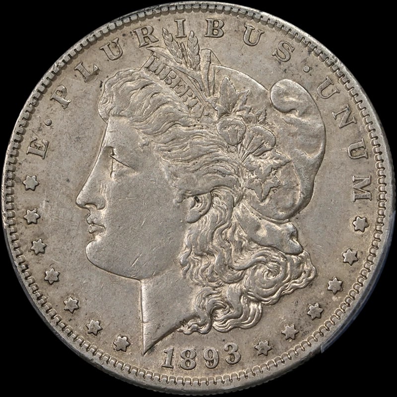 1893-S MORGAN SILVER DOLLAR: 1893-S Morgan Silver Dollar Year: 1893 Fineness: 0.9 Composition: Silver Denomination: None Country of Origin: United States Accessories: None Accessories Notice: When purchasing pre-owned goods,
