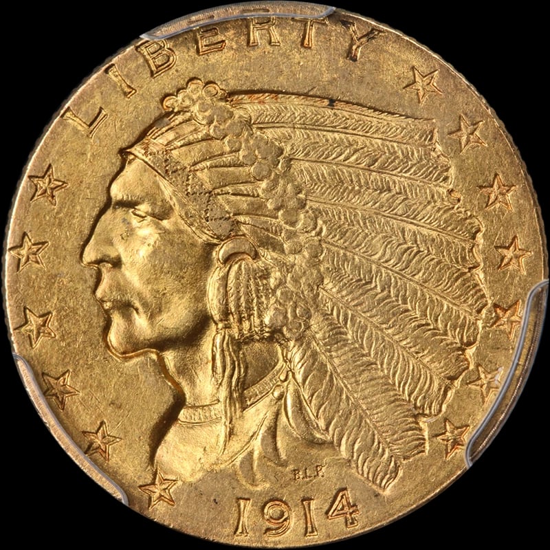 1914-D INDIAN GOLD $2.50: 1914-D Indian Gold $2.50 Year: 1914 Fineness: 0.9 Composition: Gold Denomination: $2.50 Country of Origin: United States Accessories: None Accessories Notice: When purchasing pre-owned goo