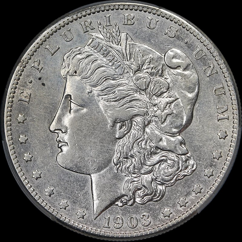 1903-S MORGAN SILVER DOLLAR: 1903-S Morgan Silver Dollar Year: 1903 Fineness: 0.9 Composition: Silver Denomination: None Country of Origin: United States Accessories: None Accessories Notice: When purchasing pre-owned goods,