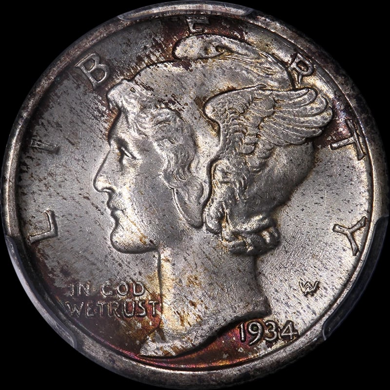 1934-P MERCURY DIME: 1934-P Mercury Dime Year: 1934 Fineness: None Composition: Silver Denomination: None Country of Origin: United States Accessories: None Accessories Notice: When purchasing pre-owned goods,