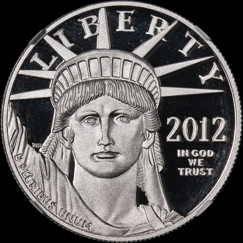 2012-W PLATINUM AMERICAN EAGLE $100: 2012-W Platinum American Eagle $100 Year: 2012 Fineness: 0.9995 Composition: Platinum Denomination: $100 Country of Origin: United States Accessories: None Accessories Notice: When purchasing