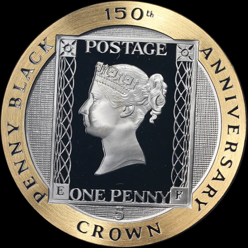 1990 ISLE OF MAN GOLD 5 CROWN PENNY BLACK: 1990 Isle of Man Gold 5 Crown Penny Black Year: 1990 Fineness: 0.999 Composition: Gold Denomination: None Country of Origin: United Kingdom Accessories: None Accessories Notice: When purch