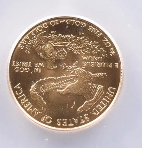 1993 $10 AMERICAN GOLD EAGLE: 1993 $10 American Gold Eagle Brand/Mint: None Year: 1993 Fineness: None Denomination: $10 Country of Origin: United States Accessories: None Accessories Notice: When purchasing pre-owned g