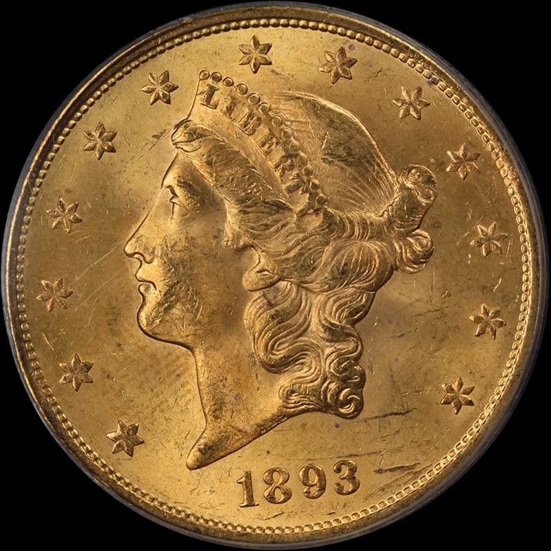 1893-S LIBERTY GOLD $20: 1893-S Liberty Gold $20 Year: 1893 Fineness: None Composition: Gold Denomination: $20 Country of Origin: United States Accessories: None Accessories Notice: When purchasing pre-owned goods, please