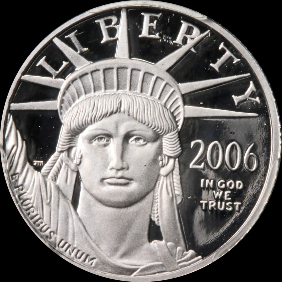 2006-W PLATINUM AMERICAN EAGLE $10: 2006-W Platinum American Eagle $10 Year: 2006 Fineness: 0.9995 Composition: None Denomination: $10 Country of Origin: United States Accessories: None Accessories Notice: When purchasing pre-owned