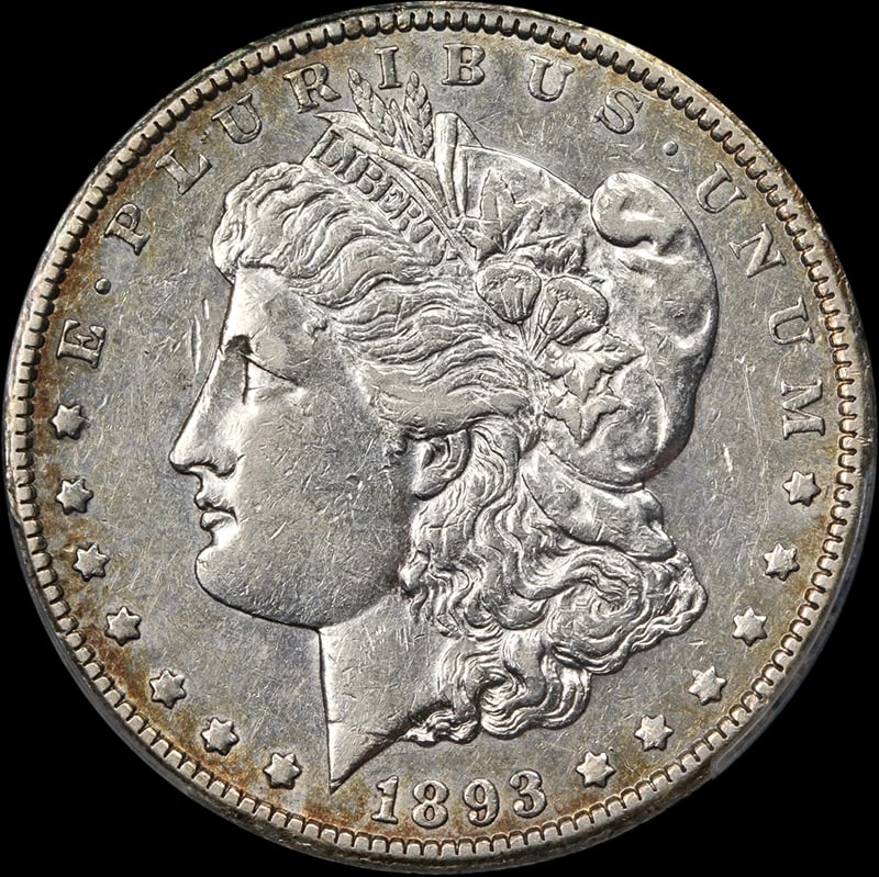 1893-CC MORGAN SILVER DOLLAR (1 of 2)