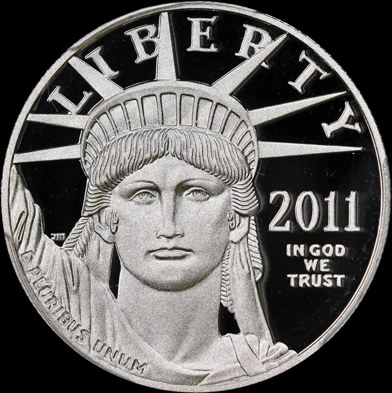 2011-W PLATINUM AMERICAN EAGLE $100: 2011-W Platinum American Eagle $100 Year: 2011 Fineness: 0.9995 Composition: Platinum Country of Origin: United States Accessories: None Accessories Notice: When purchasing pre-owned goods, please
